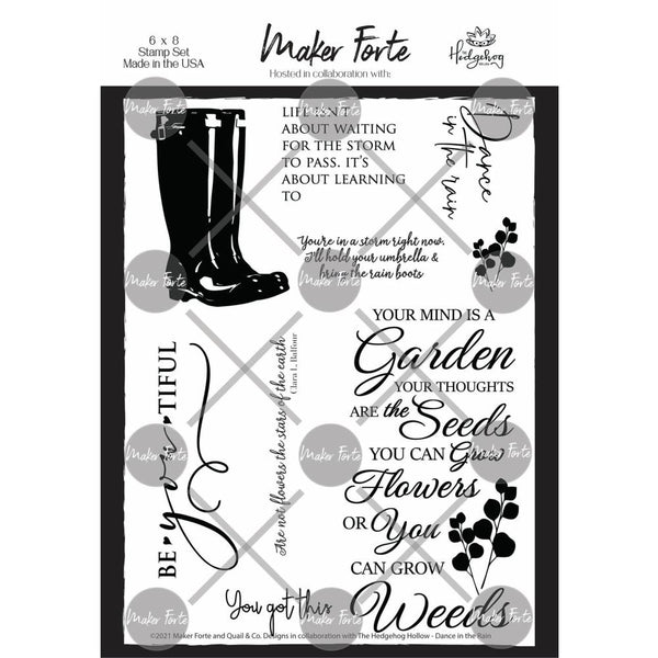 Maker Forte Clear Stamps By Hedgehog Hollow 6"X8" - Dance In The Rain*