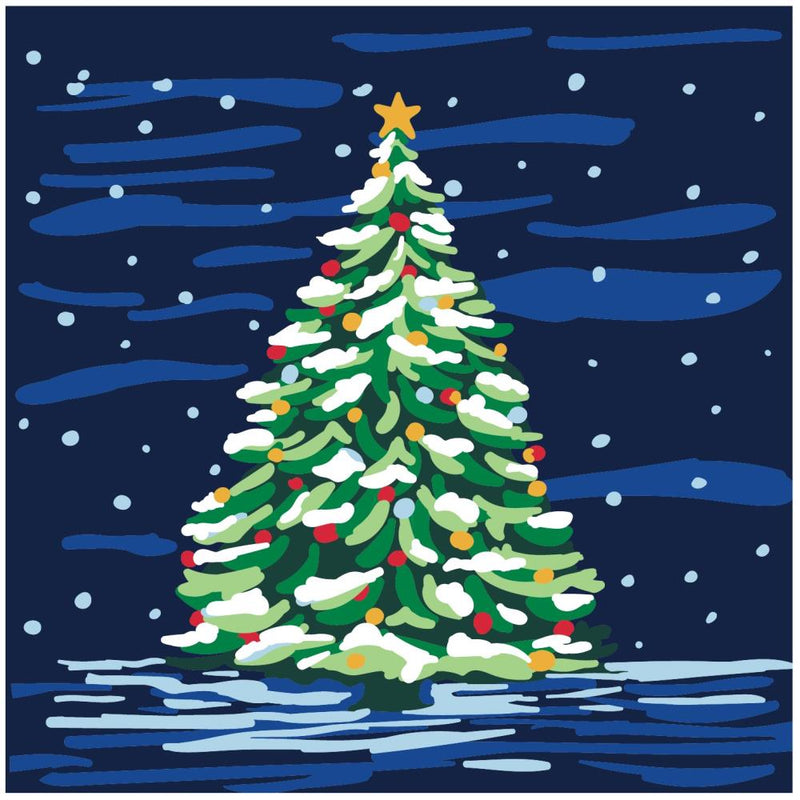 Plaid Modern Paint By Number Rolled Canvas 14"x 14" - Christmas Tree*