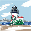 Plaid Modern Paint By Number Rolled Canvas 14"x 14" - Christmas Lighthouse*