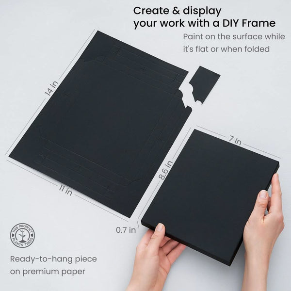 Arteza Mixed Media Frame Pad, Black Paper 11" x 14" 20 Sheets*