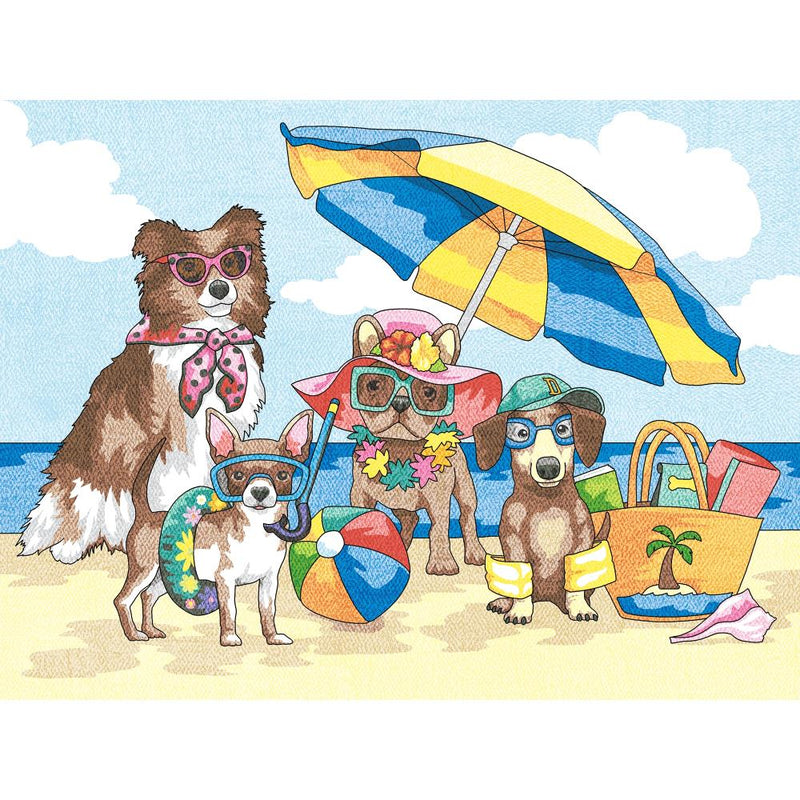 Pencil Works Colour By Number Kit 12"X9" - Summer Paws*