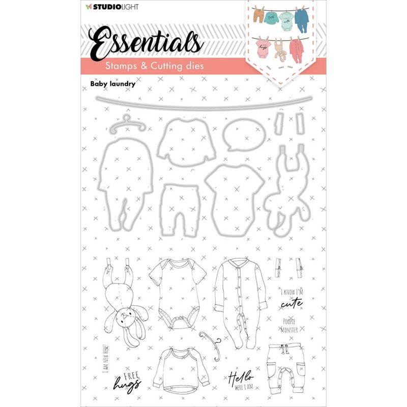 Studio Light Essentials Stamp & Die Set - Nr. 23, Baby Laundry