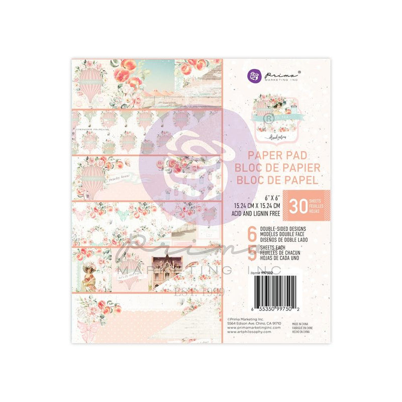 Prima Marketing Double-Sided Paper Pad 6"X6" 30/Pkg Peach Tea By Frank Garcia*