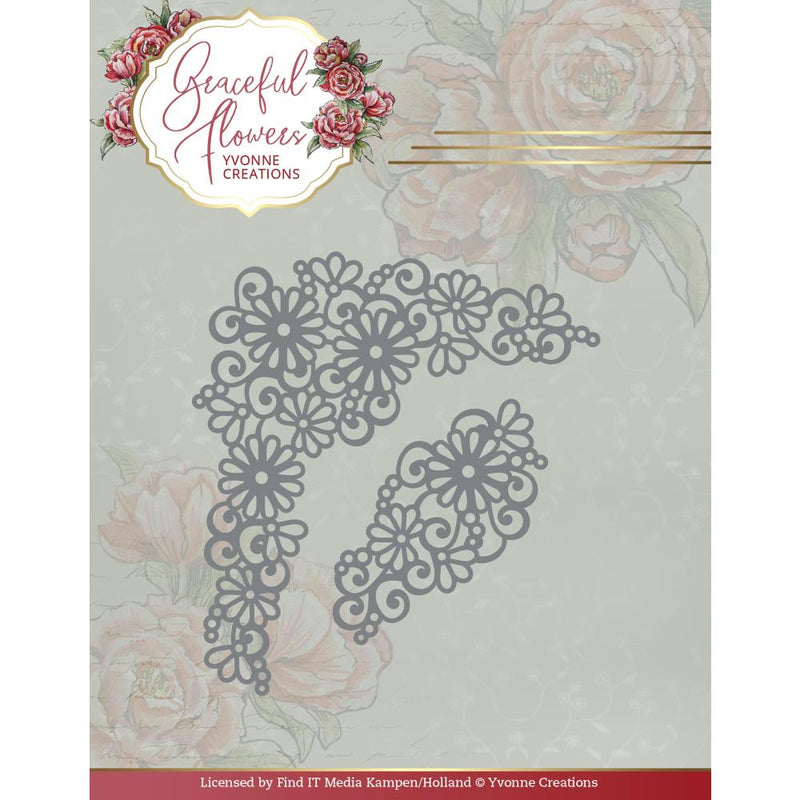 Find It Trading Yvonne Creations Dies - Graceful Corner, Graceful Flowers Collection*