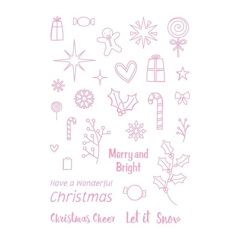 Tonic Studios Clear Stamps Christmas Confetti Sentiments*