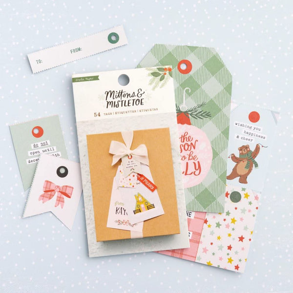 Crate Paper Mittens & Mistletoe - Book Of Tags - 54 pack  Book, 3"x 5.5"*