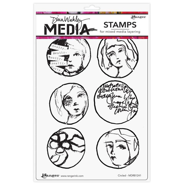 Dina Wakley Media Cling Stamps 6"x 9" - Circled*