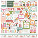 Echo Park A Birthday Wish Girl cardstock stickers 12"x12" (30.5cm x 30.5cm) Elements