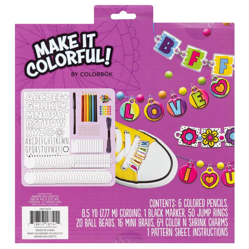 Colorbok Make It Colourful! Colour And Shrink Kit - Alphabet Charms*