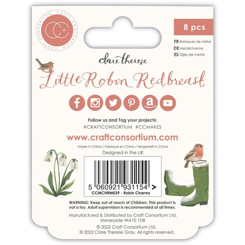 Craft Consortium Little Robin Redbreast metal charms 8-pack Little Robin Redbreast*