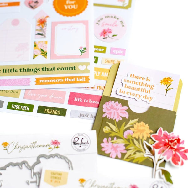 PinkFresh Journaling Bits 14/Pkg Chrysanthemum*