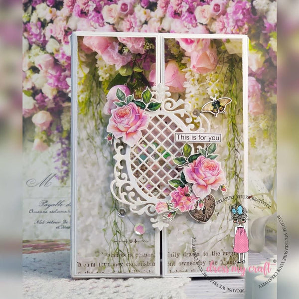 Dress My Craft Single-Sided Paper Pad 12"X12" 24 pack Wall Of Roses, 12 Designs/2 Each*