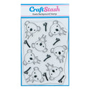 CraftStash A6 Background Stamp - Koala