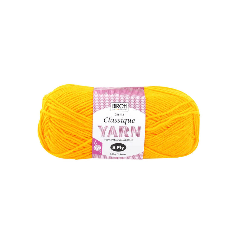 Birch Creative Classique Knitting Yarn - Sunshine 100g*