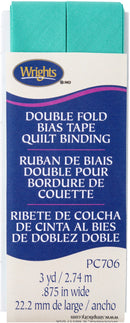 Wrights Double Fold Quilt Binding .875"X3yd - Aquamarine II*
