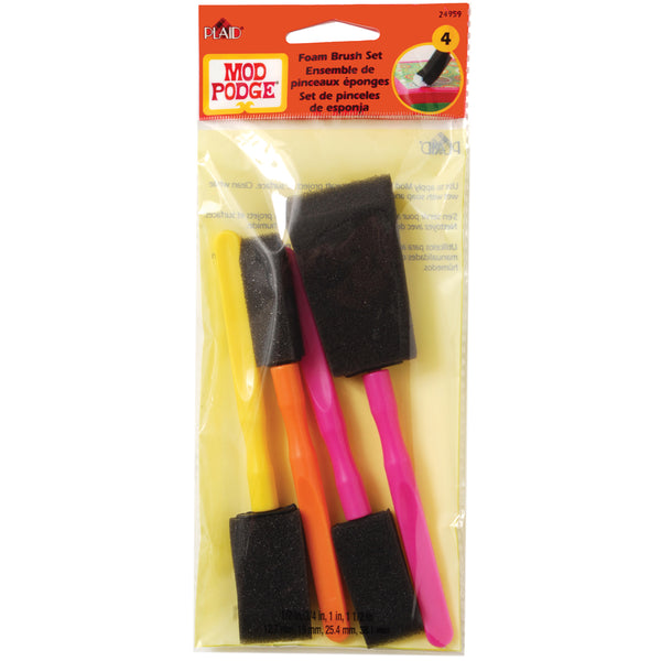 Foam Brushes 4/Pkg-1 Width