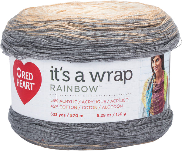 Red Heart It's A Wrap Rainbow Yarn - Foggy