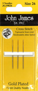 John James Gold Tapestry Hand Needles Size 26 3/Pkg*