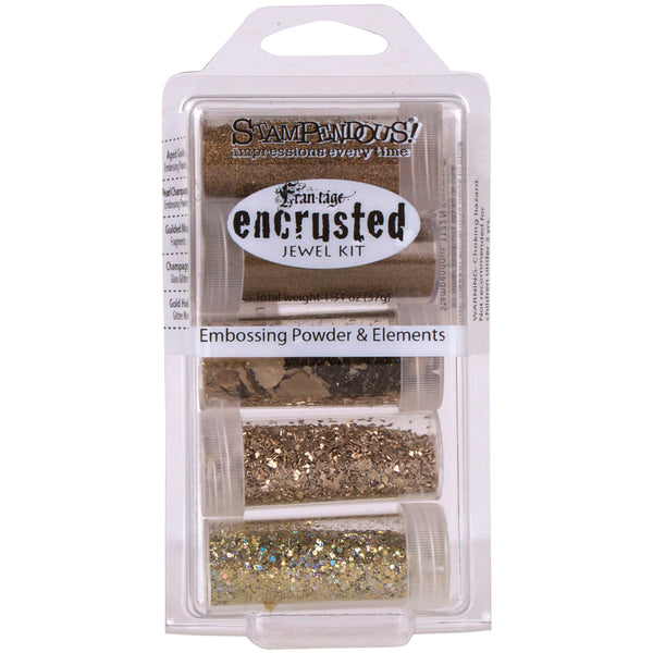 Stampendous Encrusted Jewel Embossing Powder & Elements - Gold*