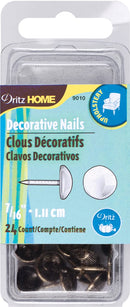 Dritz Home Decorative Nails 7/16" 24 pack - Antique Brass Hammered Head*