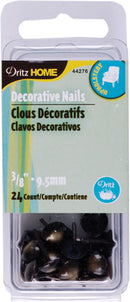 Dritz Home Upholstery Decorative Nails 5/8" 18 pack - Gold & Black Round*