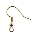 Earring Fish Hook 18mm 22/Pkg 18kt Gold Plated*
