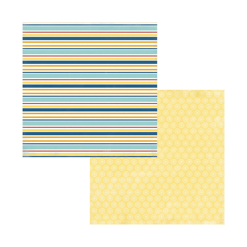 Carta Bella Beach Boardwalk 12x12 D/Sided Cardstock - Beachy Stripe*