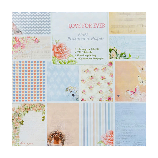 Poppy Crafts 6"x6" Paper Pack #121 - Love Forever*