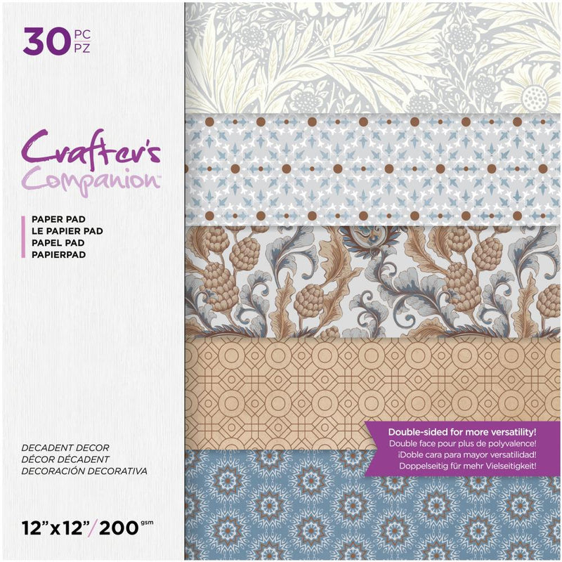 Crafter's Companion Double-Sided Paper Pad 12"x 12" 30 pack  Decadent Decor*