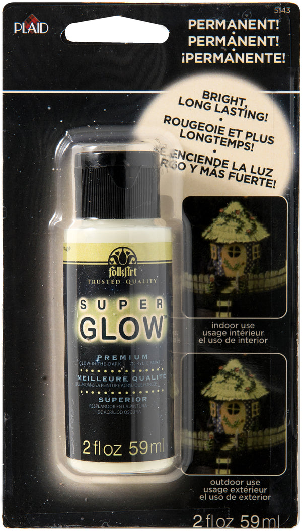 FolkArt Super Glow Acrylic Glow-In-The-Dark Paint Carded 2oz - Green