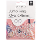 John Bead Jump Ring Oval 8x6mm 88 pack  Silver*