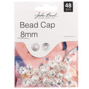 John Bead Bead Cap 8mm 48 pack  Silver*