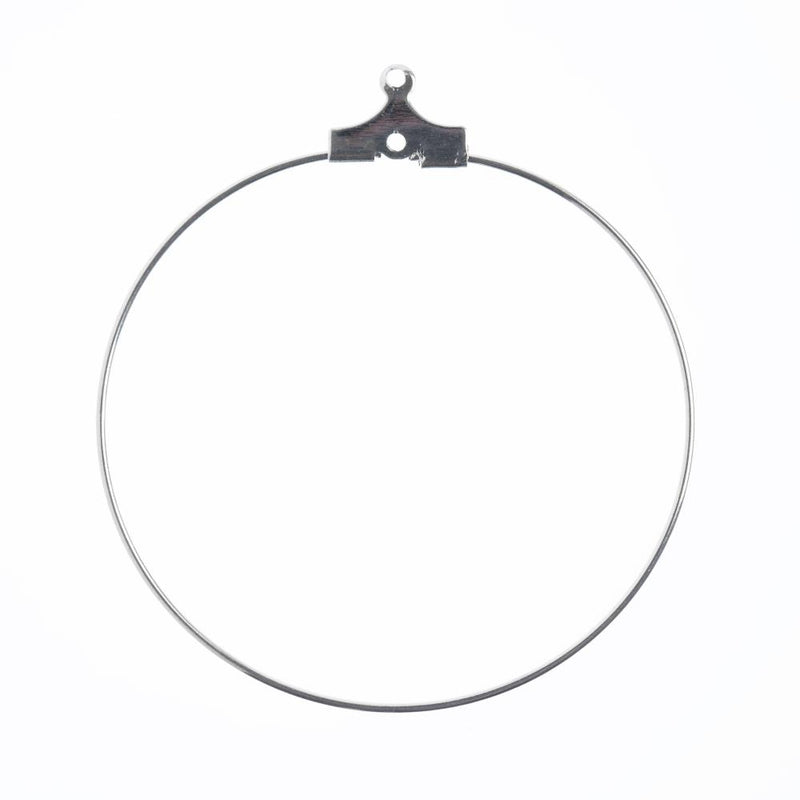 John Bead Earring Hoop Large 38mm 10 pack  Silver