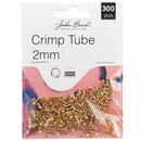 John Bead Crimp Tube 2mm 300 pack  Gold*