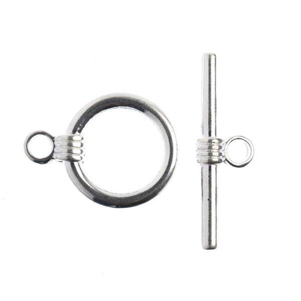 John Bead Toggle Clasp 17mm 5 pack  Pewter