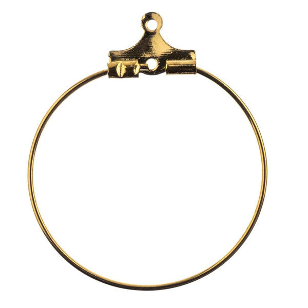 John Bead Earring Hoop Medium 25mm 12 pack  Gold