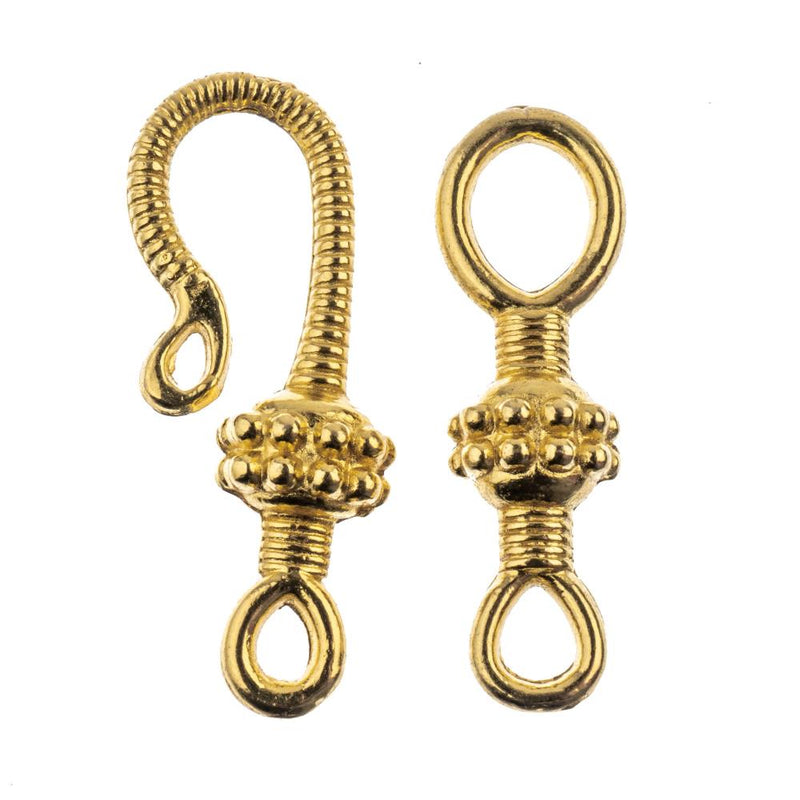 John Bead Bali Style Hook Clasp Set 25mm 4 pack  Gold