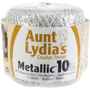 Aunt Lydias Metallic Crochet Thread Size 10 White & Silver