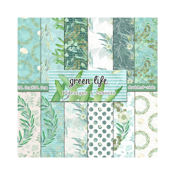 Poppy Crafts 6"x6" Paper Pack #181 - Green Life