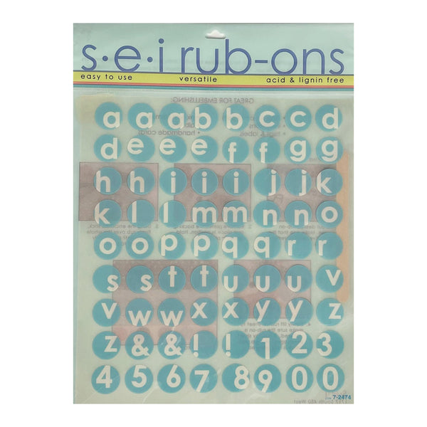 SEI Rub-Ons - Blue Alphabet Lowercase*