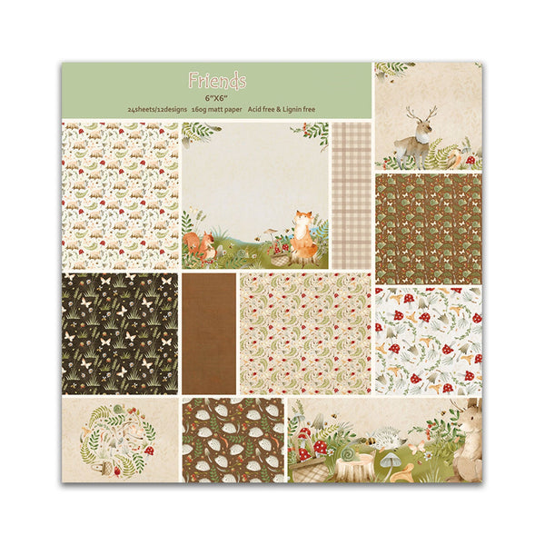 Poppy Crafts 6"x6" Paper Pack #191 - Friends