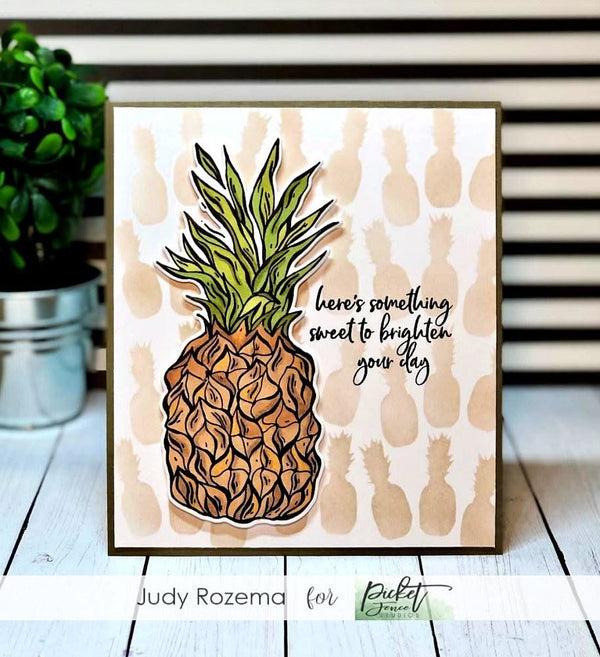 Picket Fence Studios Stencil 6 inch X6 inch - Pineapple Collage*