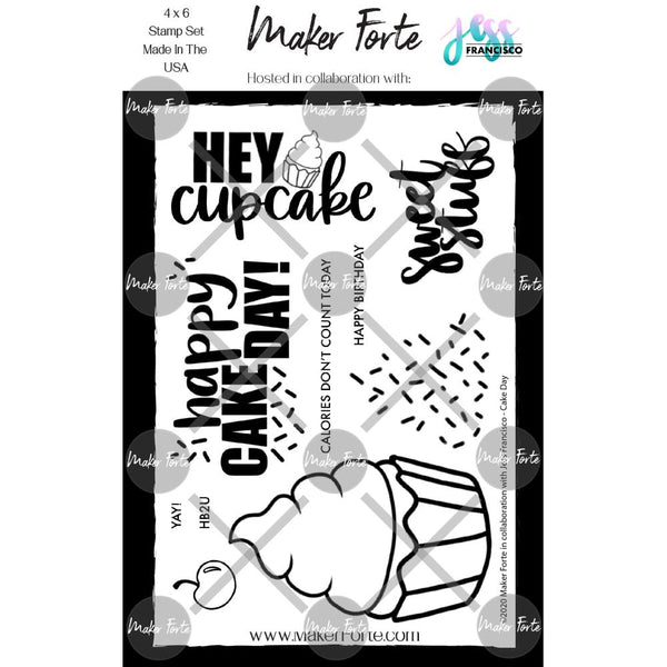 Maker Forte Clear Stamps By Jess Francisco 4in x 6in - Cake Day*