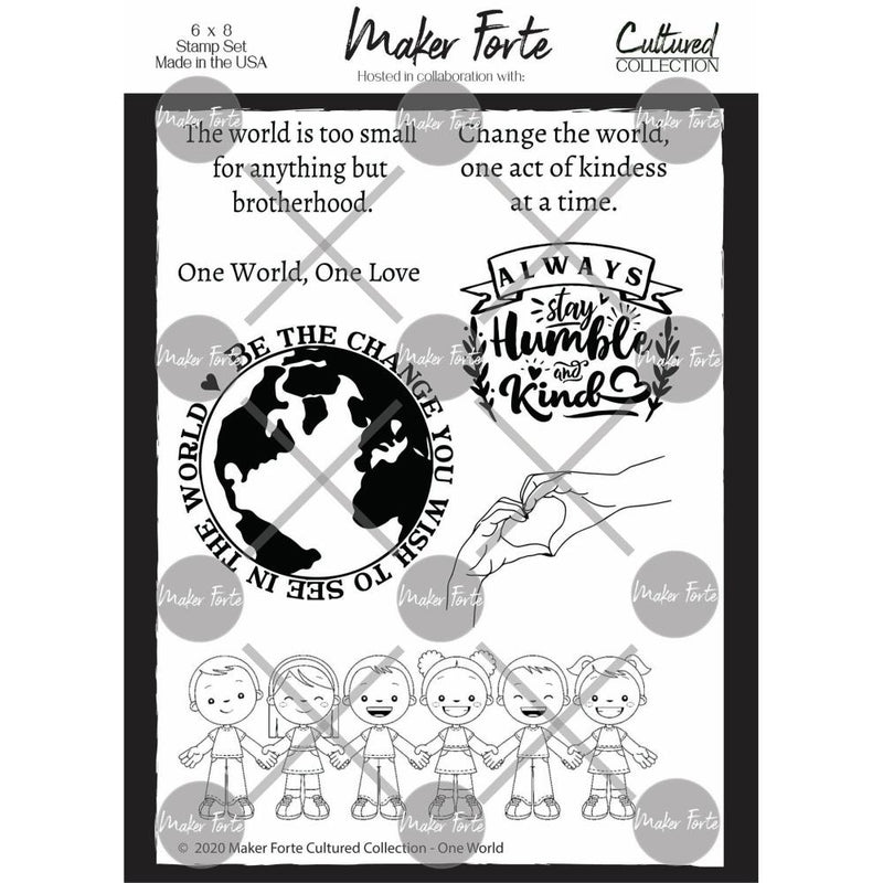 Maker Forte Cultured Collection Clear Stamps 6"X8" - One World*