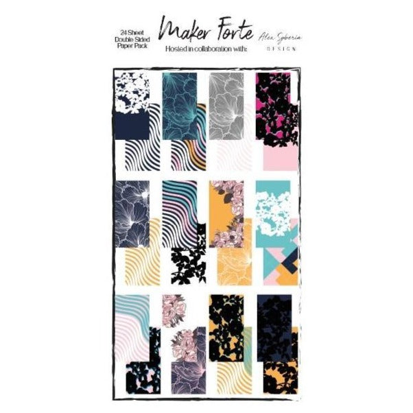 Maker Forte Double-Sided Cardstock 4"X8" 24 pack - Night Garden By Alex Syberia*