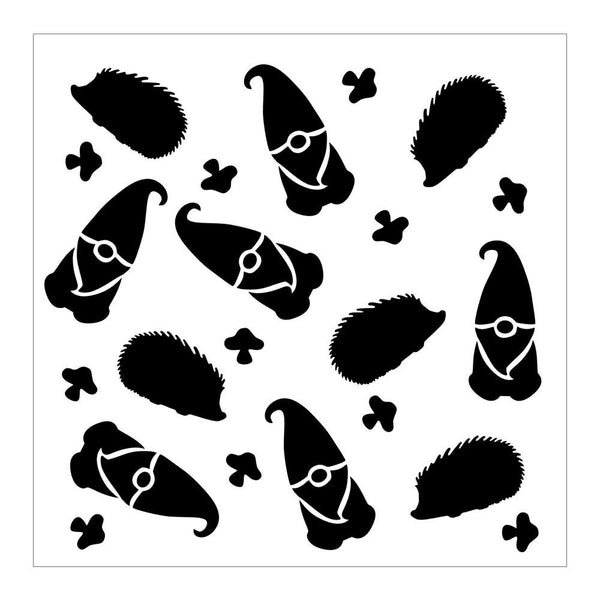 Maker Forte Stencils By Hedgehog Hollow 6"X6" - Gnomes And Hedgehogs*