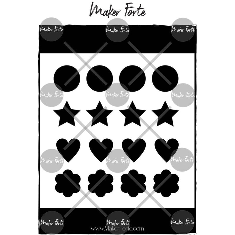 Maker Forte Stencils 6"X6" - Swatching*