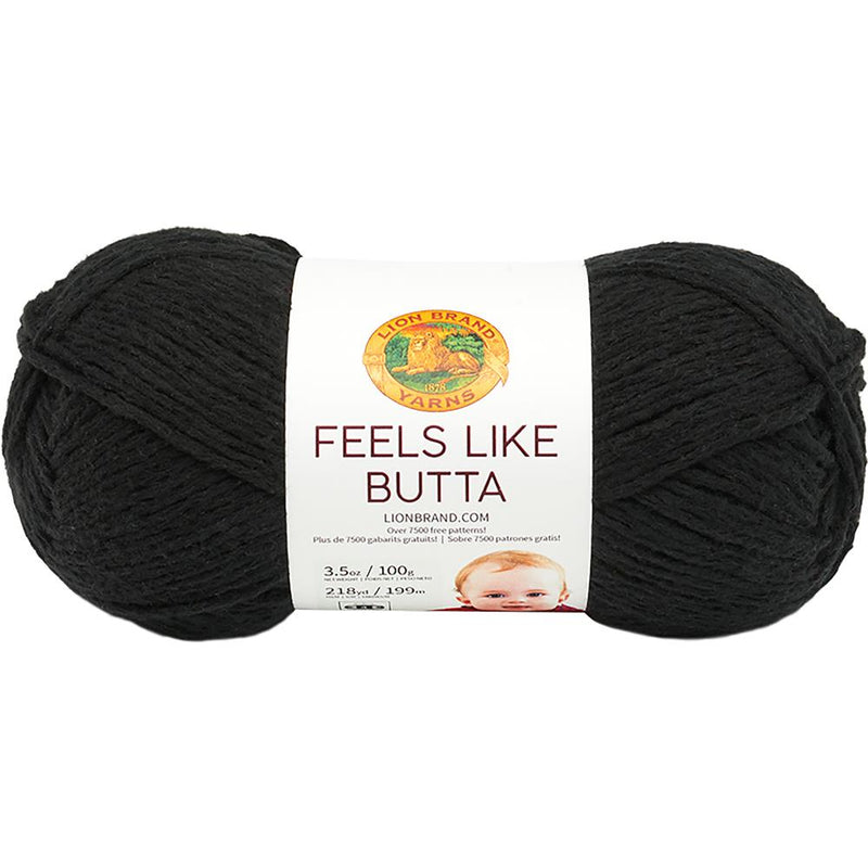 Lion Brand Feels Like Butta Yarn - Black 100g