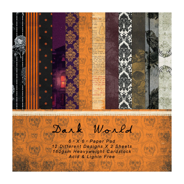 Poppy Crafts 6"x6" Paper Pack #215 - Dark World*