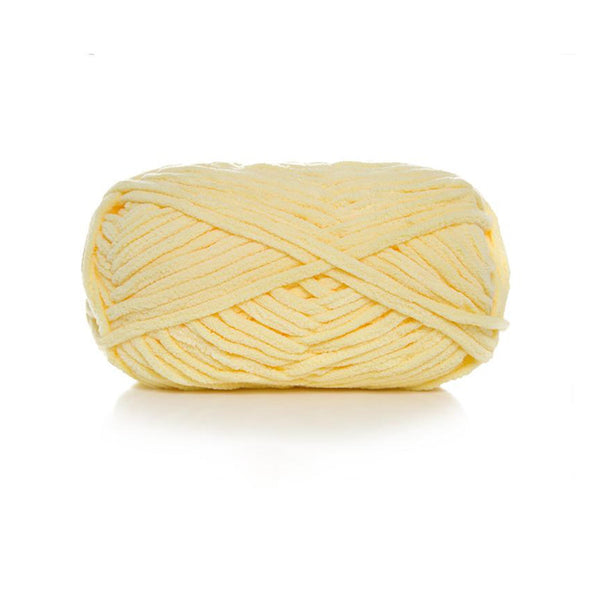 Poppy Crafts Super Soft Chenille Yarn 100g - Soft Yellow